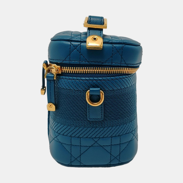 Travel Vanity Small Cannage Lambskin Blue