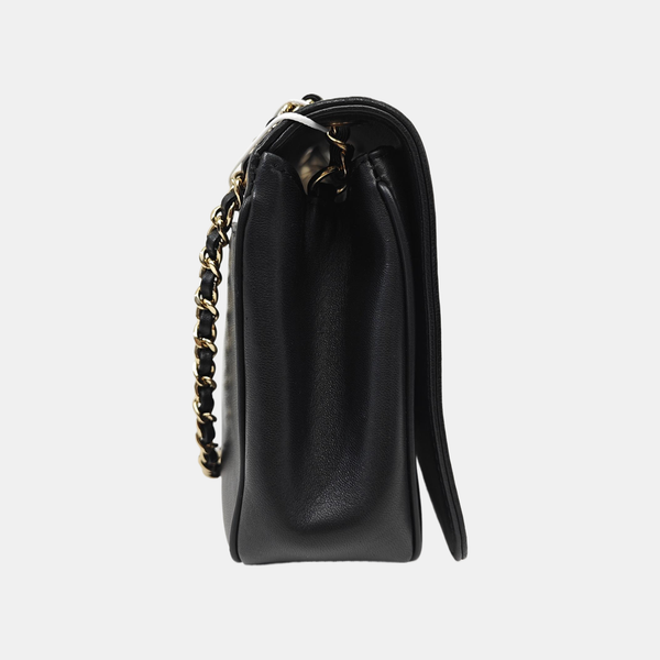 Quilted Lambskin Shoulder Bag Black