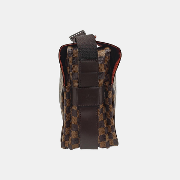 NAVIGLIO Damier Ebene Coated Canvas Brown