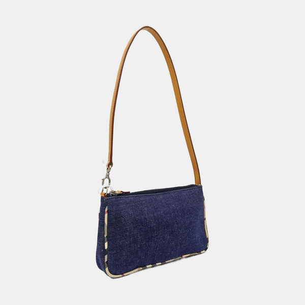 Fabric Top Handle Bag Blue