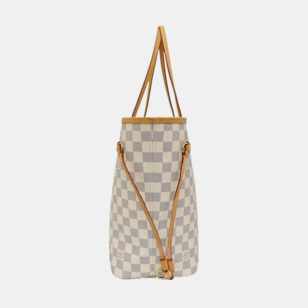 NEVERFULL MM Damier Azur Coated Canvas White
