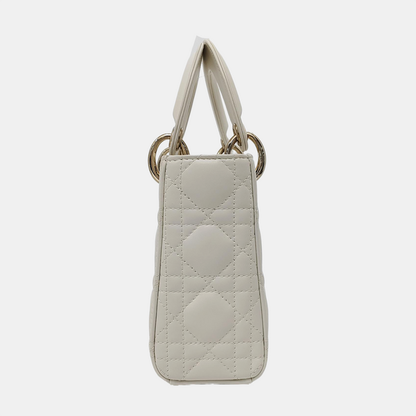 Lady Dior Mini Cannage Lambskin White
