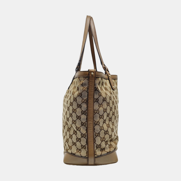 Monogram Canvas Tote Bag Brown