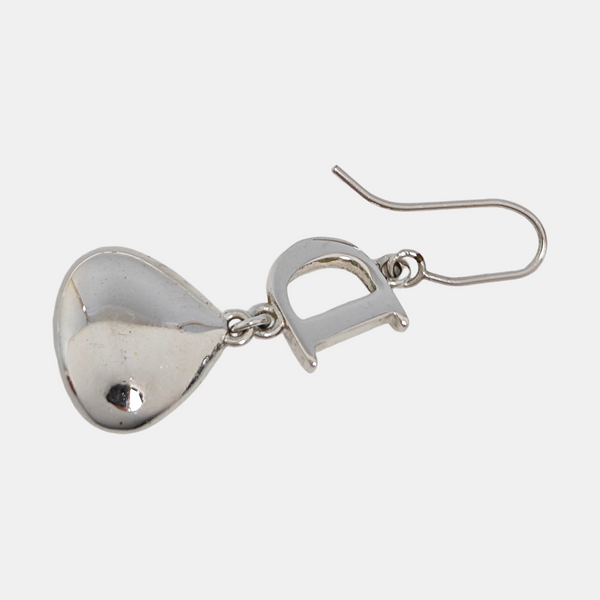 CD Swing Metal Silver Earrings