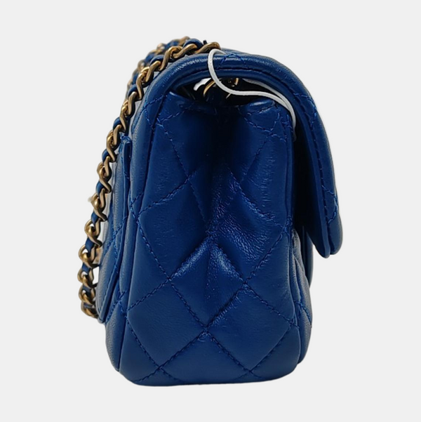 CLASSIC FLAP Mini Quilted Lambskin Blue