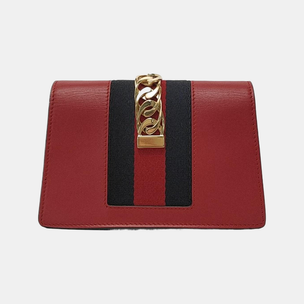 Authenticated pre-owned Sylvie Super Mini Calfskin Red - Shoulder Bag at Looply