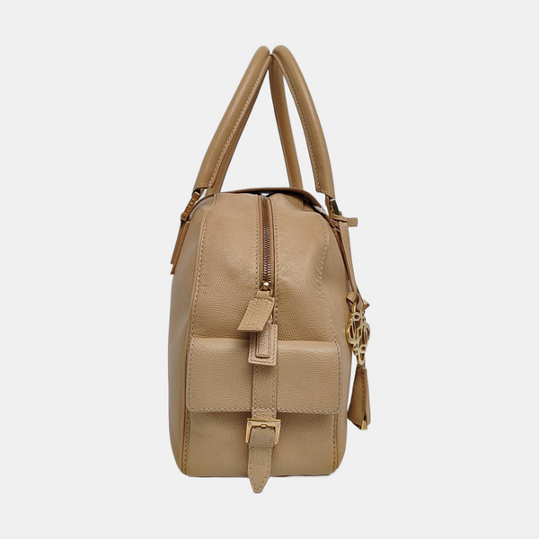 Calfskin Top Handle Bag Beige