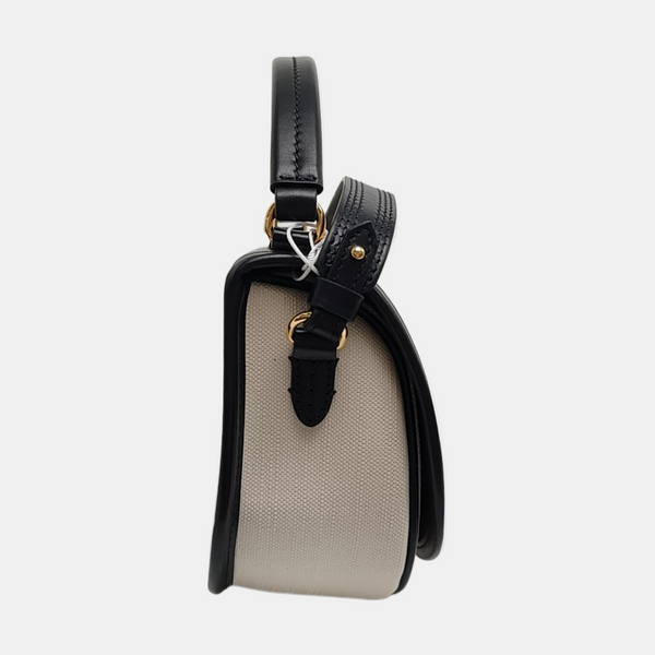 Coated Canvas Shoulder Bag Beige