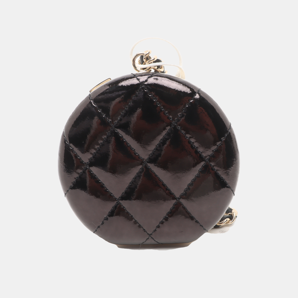 Quilted Patent Lambskin Black