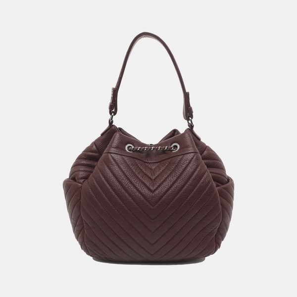 Chevron, Quilted Grained Calfskin Red