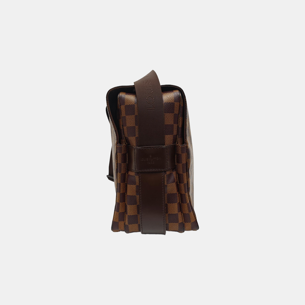 NAVIGLIO MM Damier Ebene Coated Canvas Brown