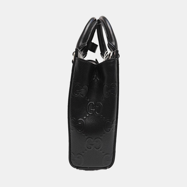 Monogram Calfskin Tote Bag Mini Black