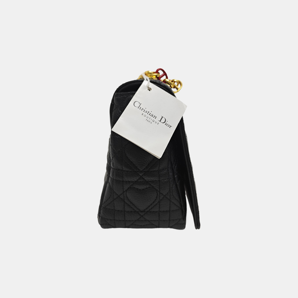 Dior Caro Medium Cannage Calfskin Black
