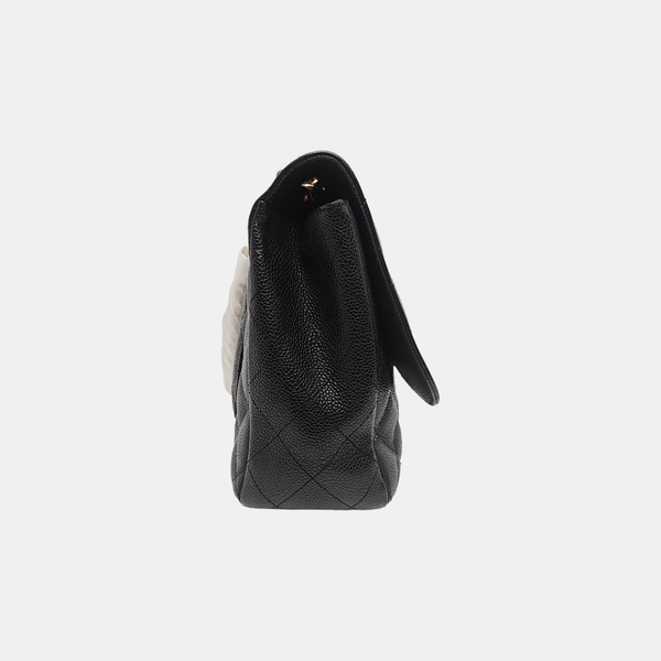 Large Quilted Grained Calfskin Black