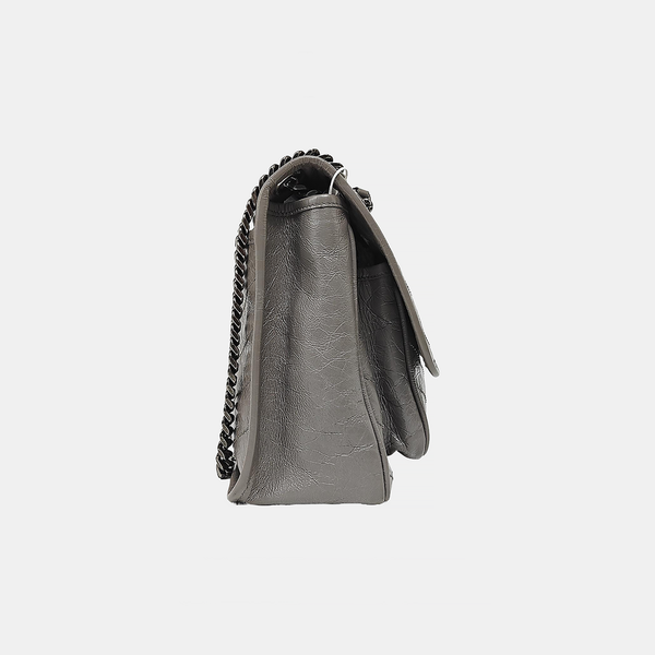 NIKI Medium Chevron Calfskin Gray