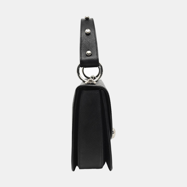 Saffiano Calfskin Shoulder Bag Black