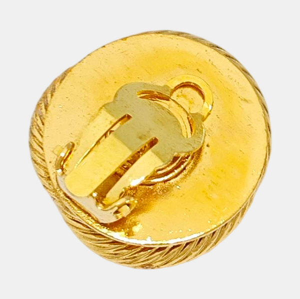 Vintage Metal Gold Clip On Earrings