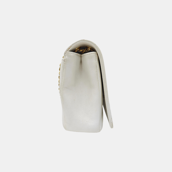 Calfskin Shoulder Bag White