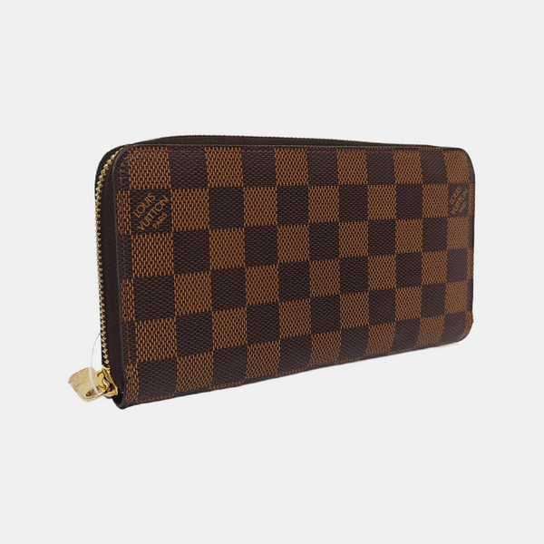 ZIPPY Damier Ebene Coated Canvas Brown Wallet