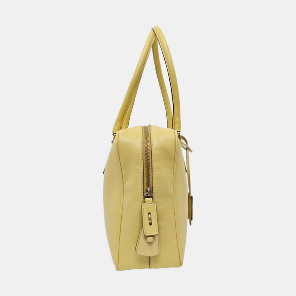 Saffiano Calfskin Top Handle Bag Yellow