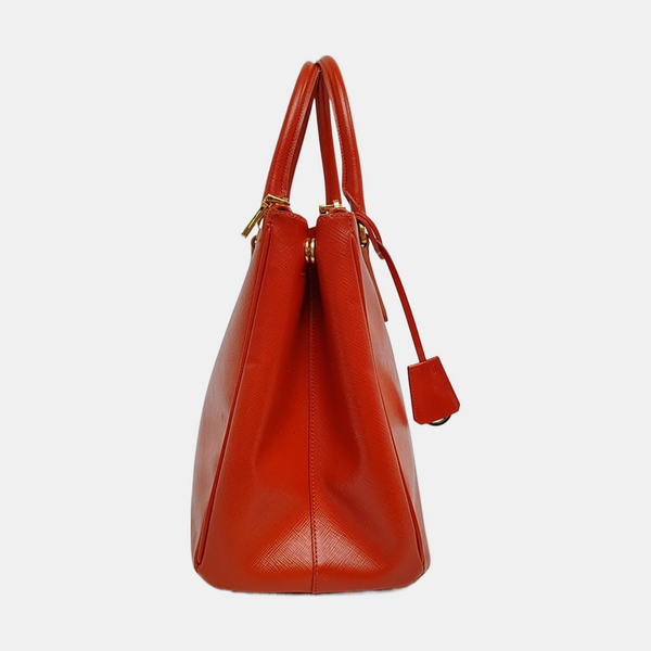 Authenticated pre-owned Galleria Extra Large Saffiano Calfskin Orange - Tote Bag at Looply