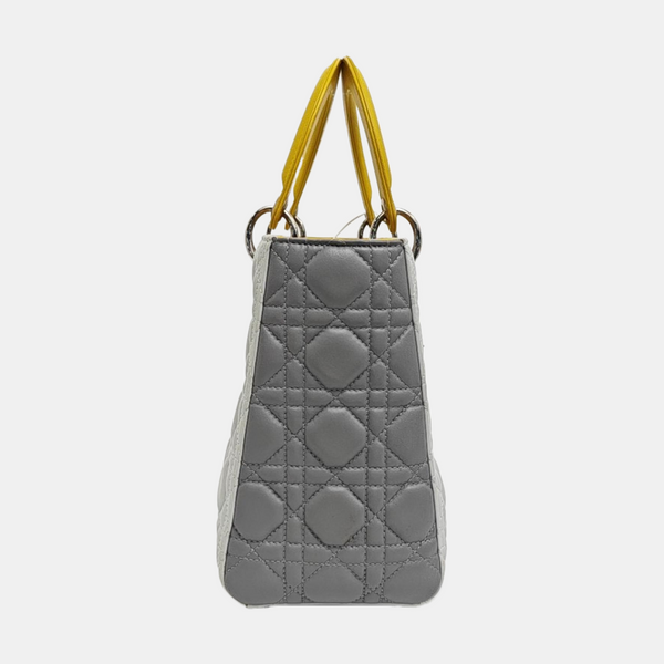 Lady Dior Medium Cannage Lambskin Gray