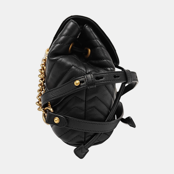 GG Marmont Super Mini Quilted Calfskin Black