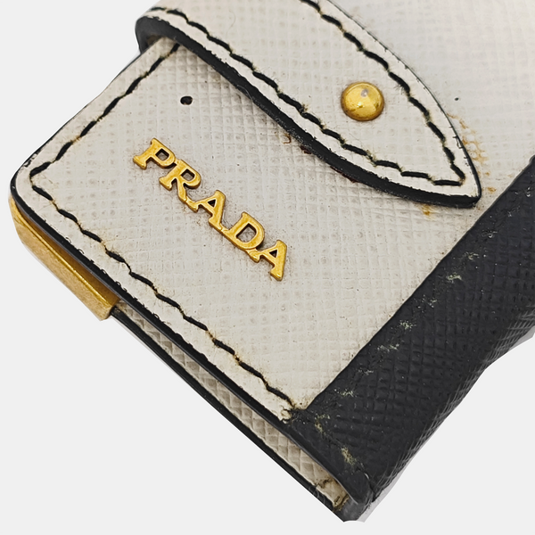 Leather Bag Charm White