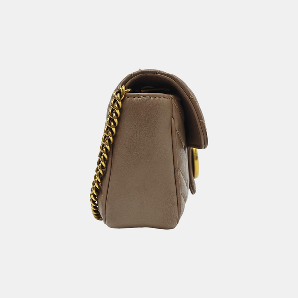 GG Marmont Mini Quilted Calfskin Beige