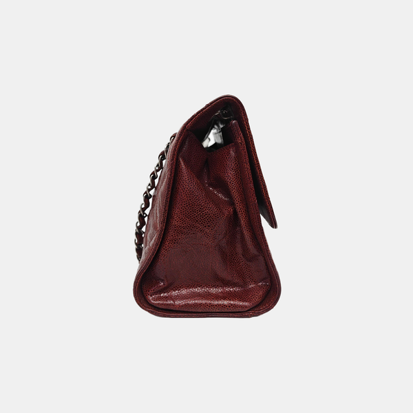 Quilted Grained Calfskin Shoulder Bag Red