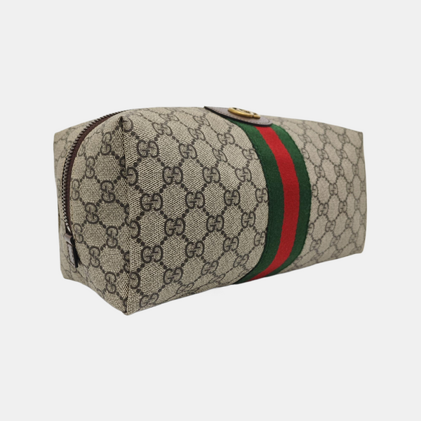 Ophidia Small Monogram Coated Canvas Beige