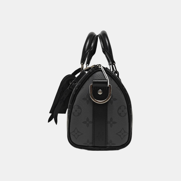 KEEPALL 25 Monogram Coated Canvas Black