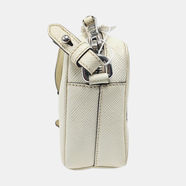 Saffiano Calfskin Shoulder Bag White