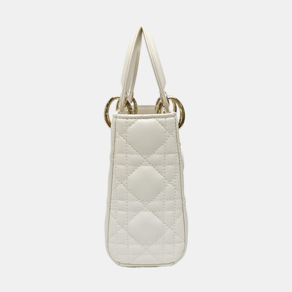 Lady Dior Mini Cannage Lambskin White