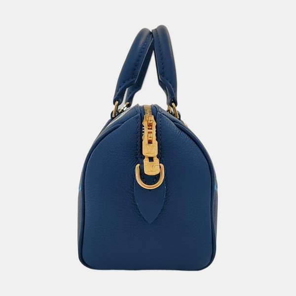 SPEEDY 20 Monogram Calfskin Blue