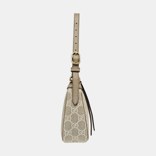 Ophidia Small Monogram Coated Canvas Beige