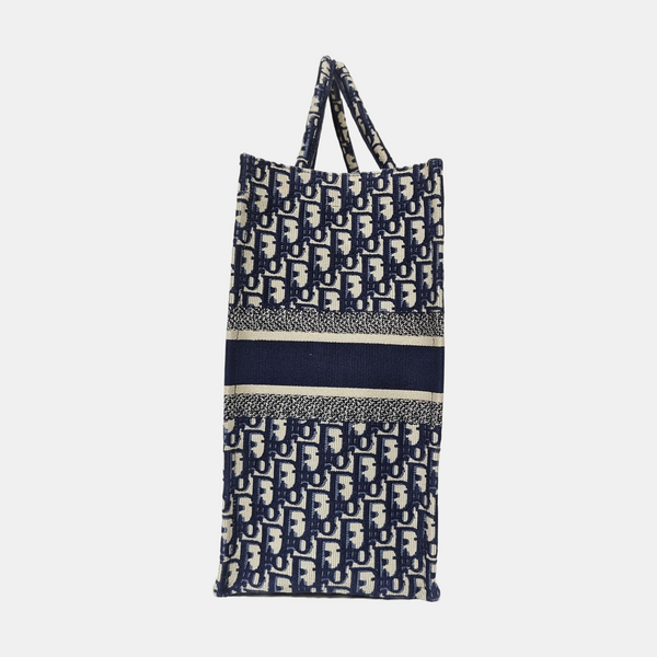 Book Tote Large Oblique Canvas Blue