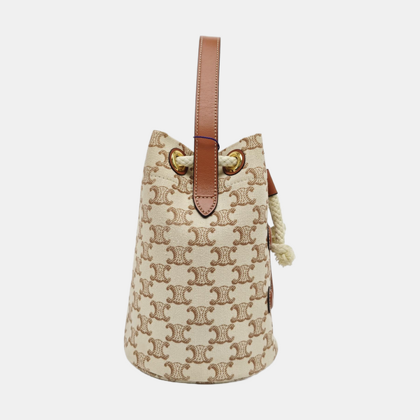 Fabric Bucket Bag Brown
