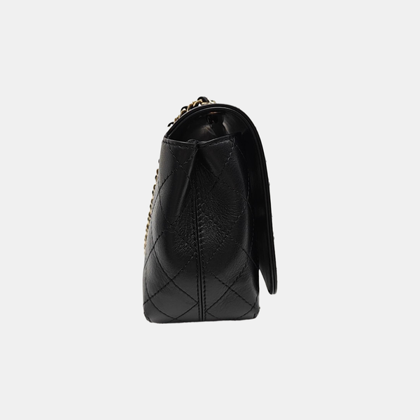 Quilted Calfskin Shoulder Bag Black