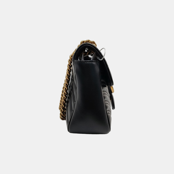 GG Marmont Medium Quilted Calfskin Black