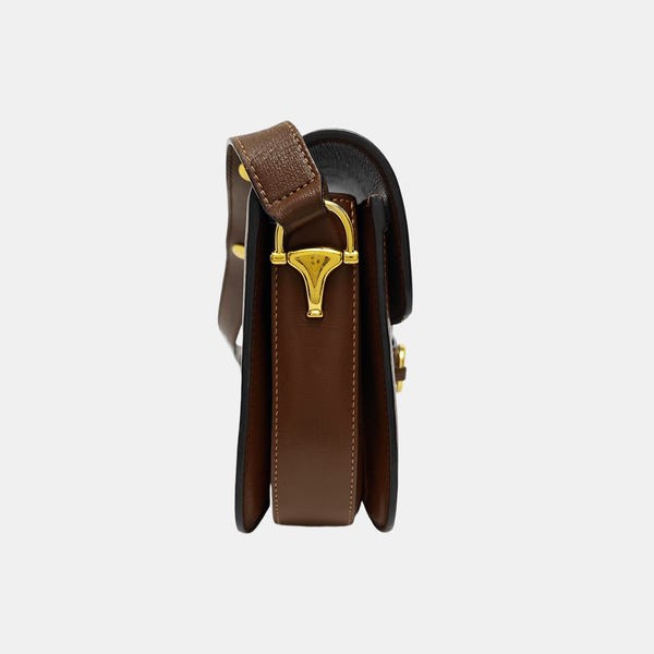 Horsebit 1955 Medium Monogram Coated Canvas Beige