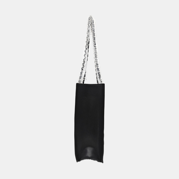 Quilted Grained Calfskin Shoulder Bag Black