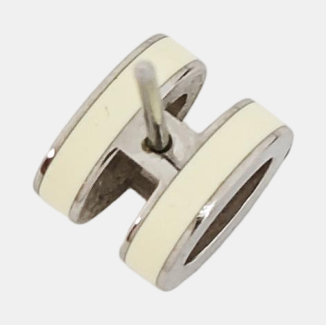 Pop H Metal Silver Stud Earrings