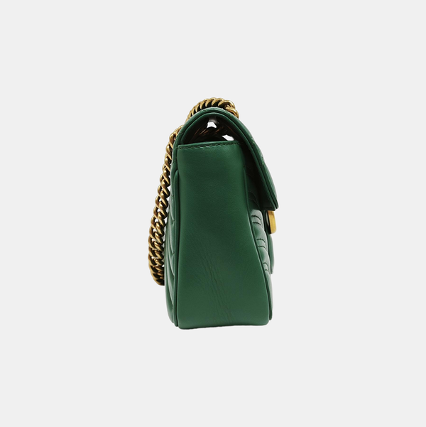 GG Marmont Medium Quilted Calfskin Green