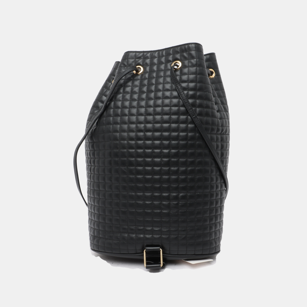C CHARM Quilted Calfskin Black