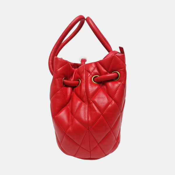 B. Quilted Calfskin Red