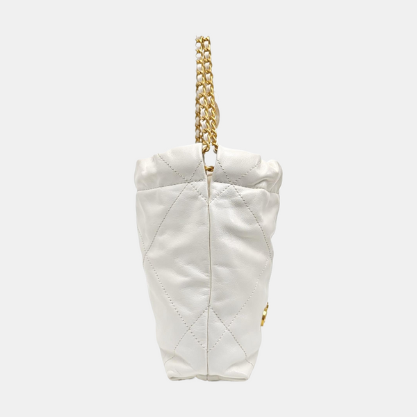 CHANEL 22 Mini Quilted Calfskin White