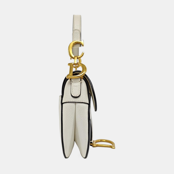 Saddle Mini Calfskin White