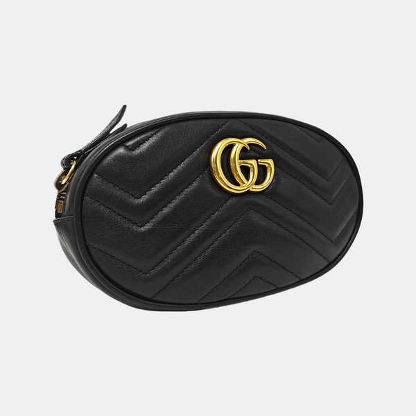 GG Marmont Super Mini Quilted Calfskin Black