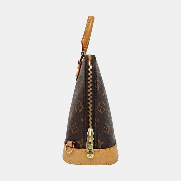ALMA Mini Monogram Coated Canvas Brown